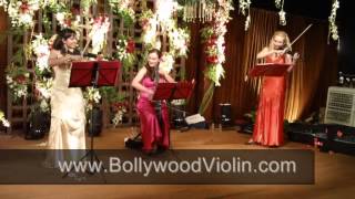 Bollywood string trio instrumental. Mumbai, Delhi, Goa, India. Electric violin cello band. Bollywood