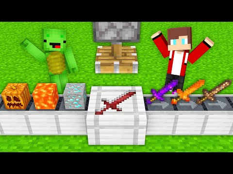 JJ and Mikey Turn All Blocks Into SWORDS in Minecraft! (Maizen)