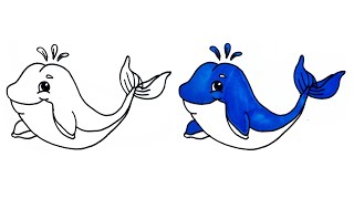 How To Draw Whale Easy For Kids Step By Step