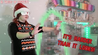 Decorating a Christmas Tree BLINDFOLDED! | 12 Videos of Festivity 2022