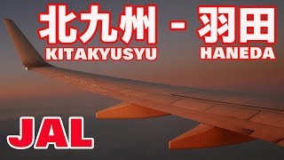 [4K]紅に輝く翼が美しい! Japan Airlines JAL376 Kitakyushu - Haneda Boeing 737[機窓2019]