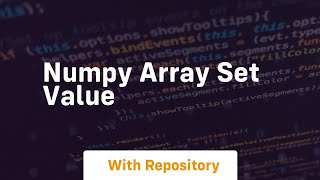 numpy array set value