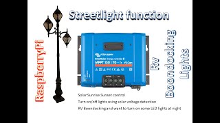 Victron MPPT Solar controller STREETLIGHT function control relay/lights,  sunrise sunset PV voltage