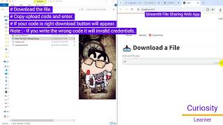 Learning By Project #python #streamlit #webdesign #filesharing #fileshare #pythonprojects #diy