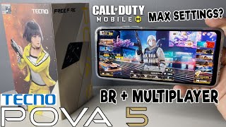 Call of Duty: Mobile Gameplay on TECNO POVA 5 | IS THERE MAX SETTINGS? (BATTLE ROYALE \u0026 MULTIPLAYER)