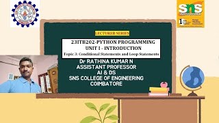 Conditional Statements | PYTHON PROGRAMMING | SNS Institutions