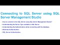 Connecting to SQL Server using SQL Server Management Studio