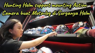 Hunting Helm support Mounting Camera buat SETUP MOTOVLOG ! di Surganya Helm