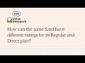 How can the same fund have different ratings for its Regular and Direct plan?