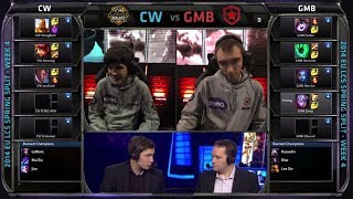 Gambit Gaming vs Copenhagen Wolves | Season 4 EU LCS Spring split 2014 W4D1 G3 | CW vs GMB