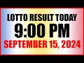 Lotto Result Today 9pm Draw September 15, 2024 Swertres Ez2 Pcso