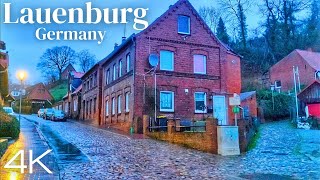 A Rainy Walk in a Beautiful Small Town - Lauenburg, Germany - 4K 60fps