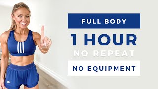 1 HOUR INTENSE FULL BODY WORKOUT | Low Impact & No Equipment