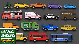 Learning Street Vehicles Names and Sounds for Kids - Learn Cars, Trucks, Fire Engines & More