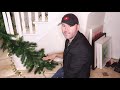 how to add garland and lights to a staircase railing 12 days of christmas day 3