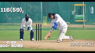 GoPro Batsman Camera view | CENTURY 116(59) | GoPro Cricket Highlights