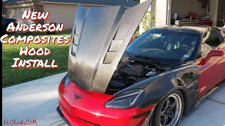 C6 Corvette Anderson Composites Carbon Fiber Hood Install!