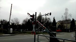 Bahnhof Kamenz Hbf Teil21-Der Bahnübergang Am Damm mit S8 nach  Dresden Hbf über Radeberg in Sachsen