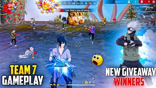 💀💥 TEAM 7 GAMEPLAY 💥💀 GIVEAWAY WINNERS 🏆💎 KAKASHI GIVEAWAY 💎 SASUKE GAMEPLAY FREE FIRE | HTG HEAVEN