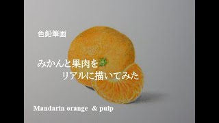 【色鉛筆画】みかんと果肉  How to draw a mandarin orange \u0026 pulp with colored pencils