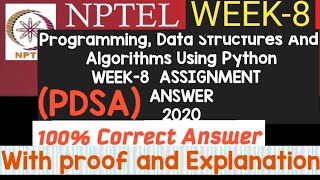 Programming, Data Structures And Algorithms Using Python||WEEK-8 ASSIGNMENT ANSWERS||#SKumarEdu
