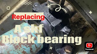 Replacing a skf split bearing block on a tug shaft