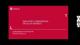Semantic Comparison of Alloy Models -- MoDELS 2020 Talk and Q/A