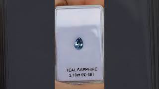 Sapphire Teal Blue Pear Cut Natural 2.10 carat #sapphire #sapphirejewelry #gemstone