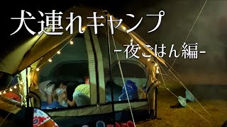 【2020夏】DODキノコテントと愛犬【子犬】夜ごはん編【マルプー】【生後7か月】塩塚高原キャンプ場