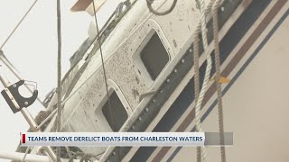 Crews remove derelict boats from Charleston waters