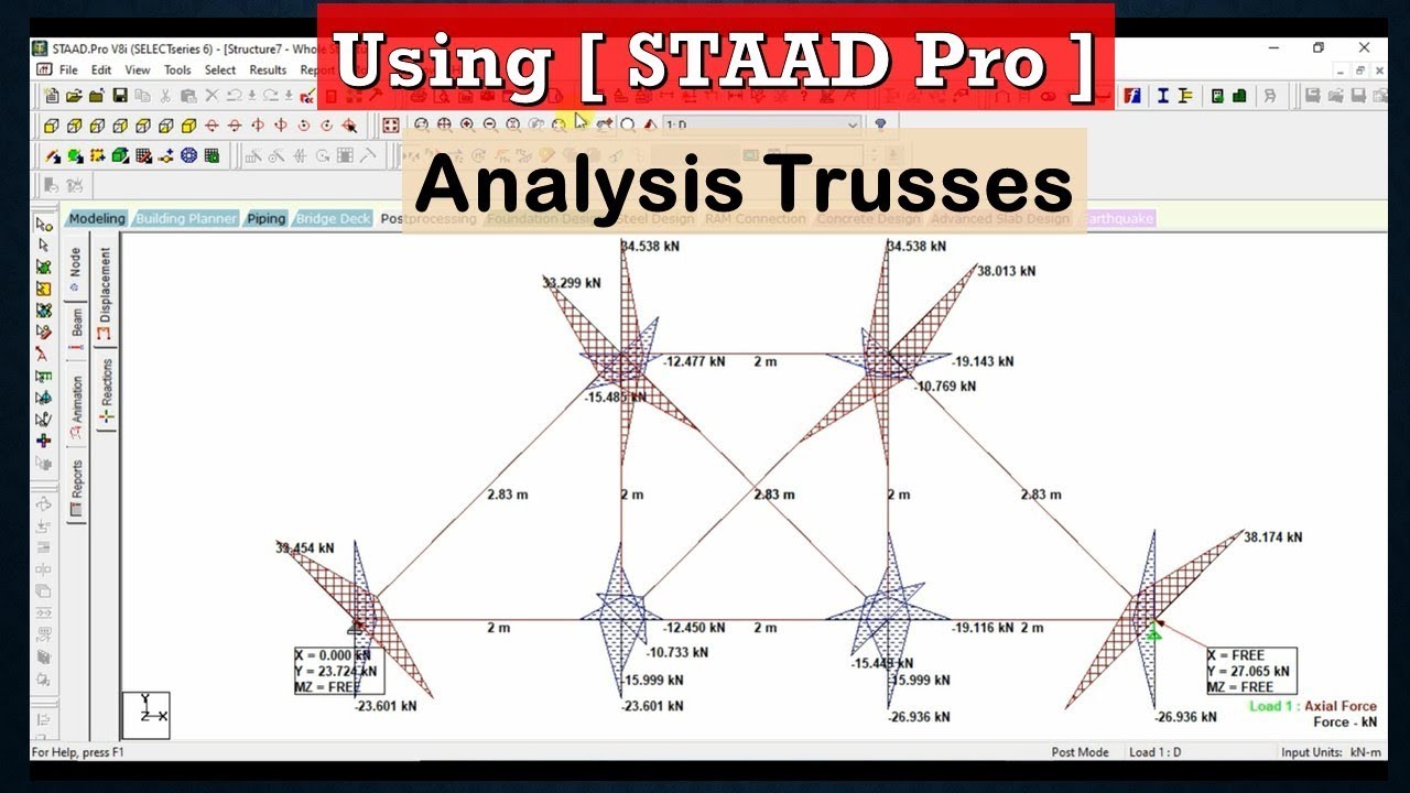 Analysis Trusses Using STAAD PRO Software Tutorial - YouTube