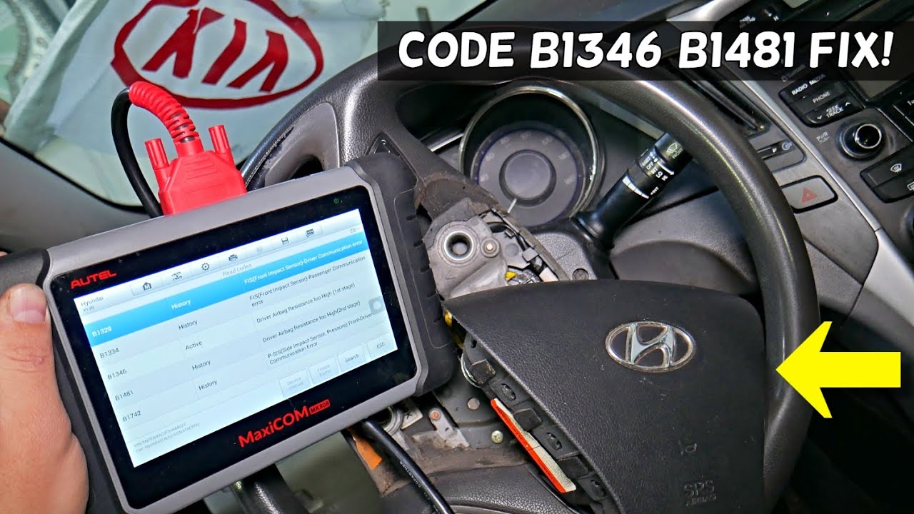 HYUNDAI KIA CODE B1346 B1481 DRIVER AIRBAG RESISTANCE TOO HIGH - YouTube