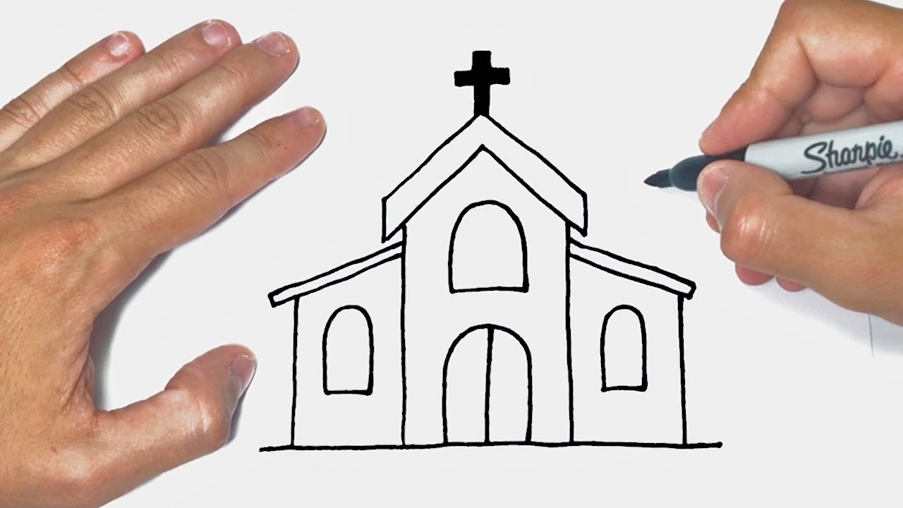 How To Draw A Church Step By Step Youtube