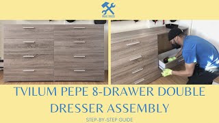 Tvilum Pepe 8-Drawer Double Dresser Assembly (Austin, Angus Space-Saving, Farnhill, Loft)