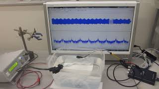 超音波プローブによる、スイープ発振システム（低周波の共振現象と、高周波の非線形現象を発振制御する技術）