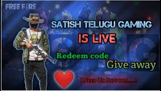 Free fire live in telugu | plz do subscribe | Satish telugu gaming | support me please