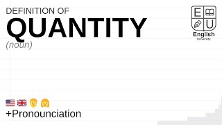 QUANTITY meaning, definition \u0026 pronunciation | What is QUANTITY? | How to say QUANTITY