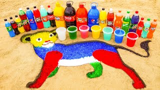 How to build a Tiger Colorful from Orbeez, Coca Cola, Mirinda, Pepsi, Fanta, Popular Sodas & Mentos