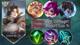 WTF DAMAGE!! LUO YI FULL BUILD DAMAGE BROKEN 2025 | BEST BUILD \u0026 EMBLEM LUO YI - MLBB