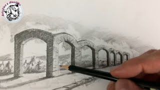 Perspectiva Con Un Punto de Fuga | Como Dibujar Arcos Realistas en Perspectiva a Lapiz
