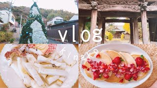 ［vlog］年末に向けて気持ちを整える週末🎄|呼子の朝市で食べ歩き🐟|頑張った朝食🍓🥞とシロップ作り🍯