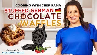 How to make Stuffed German Chocolate Waffles 🧇 LIVE STREAM in the PowerXL Wafflizer with Chef Rama