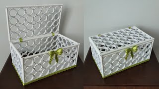 DECORATIVE CHEST BY PAPER RINGS - How to Make Chest with Paper - Diy waste paper craft