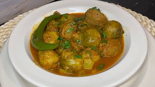 Choux de bruxelles en sauce avec boulettes de viande 🥰 مرقة الملفوف الصغير (الكرمب )بنة رائعة 👌🏼