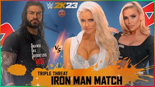 Roman Reigns VS Maryse VS Natalya - 30 Mins Iron Man Match | WWE 2K23