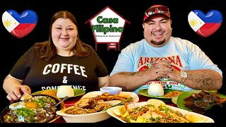 MEXICANS Eating FILIPINO Food • Sizzling Sisig • Lechon Kawali • Chicken Adobo • UBE CHEESECAKE