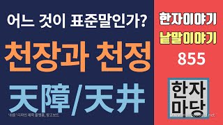 한자이야기 #855 '천장'과 '천정' 중에서 표준어는? 비 표준어가 들어가는 낱말도 있다는데... 무엇일까요?