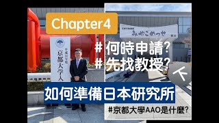 如何申請日本研究所(下)。先找老師再申請？申請時程怎麼規劃？京都大學的AAO是什麼？#吉田漫談Chapter4