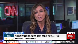 CNN Mercado: PIB da zona do euro tem baixa de 0,1% no primeiro trimestre | 08/06/2023