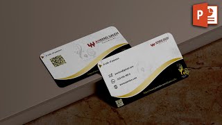 كيفية تصميم كرت فيزيت في بوربوينت - Design business card In PowerPoint